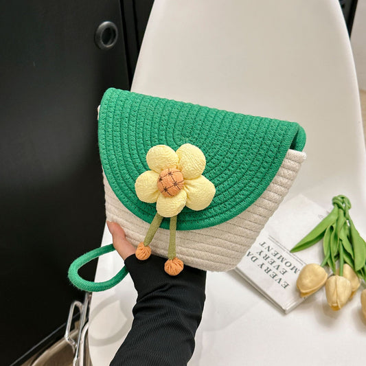 Cute Flowers Straw Bag Women's Summer New Fashion