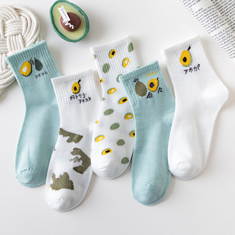 Female Cartoon Fruit Thigh High Socks
