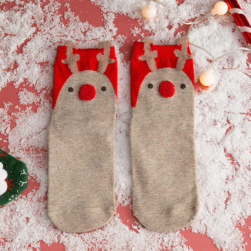 New Christmas Stockings European And American Women's Cotton Straight