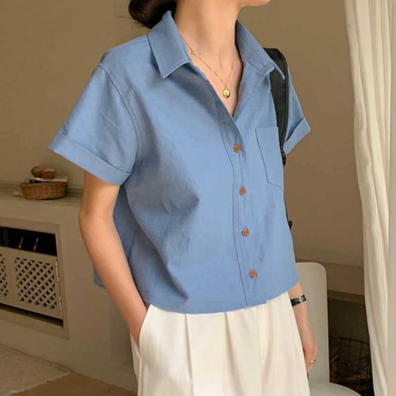 Versatile Candy-colored Single-breasted Shirt