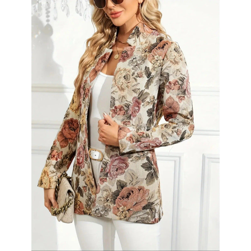Modischer Anzug Damen Freizeit Bedruckte Jacke