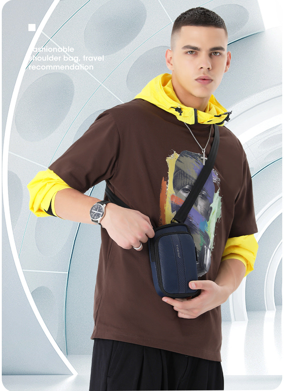 Large Capacity Vertical Waterproof Shoulder Messenger Bag