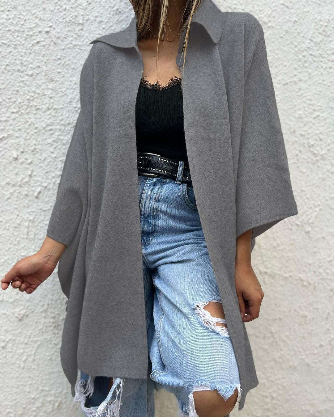 Løs Trenchcoat til Kvinder med Én Knap