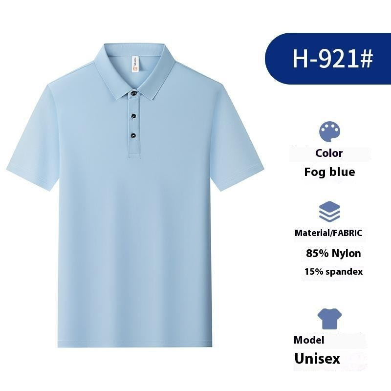Solid Color Polo Shirt Ice Silk Lapel Short Sleeve Set