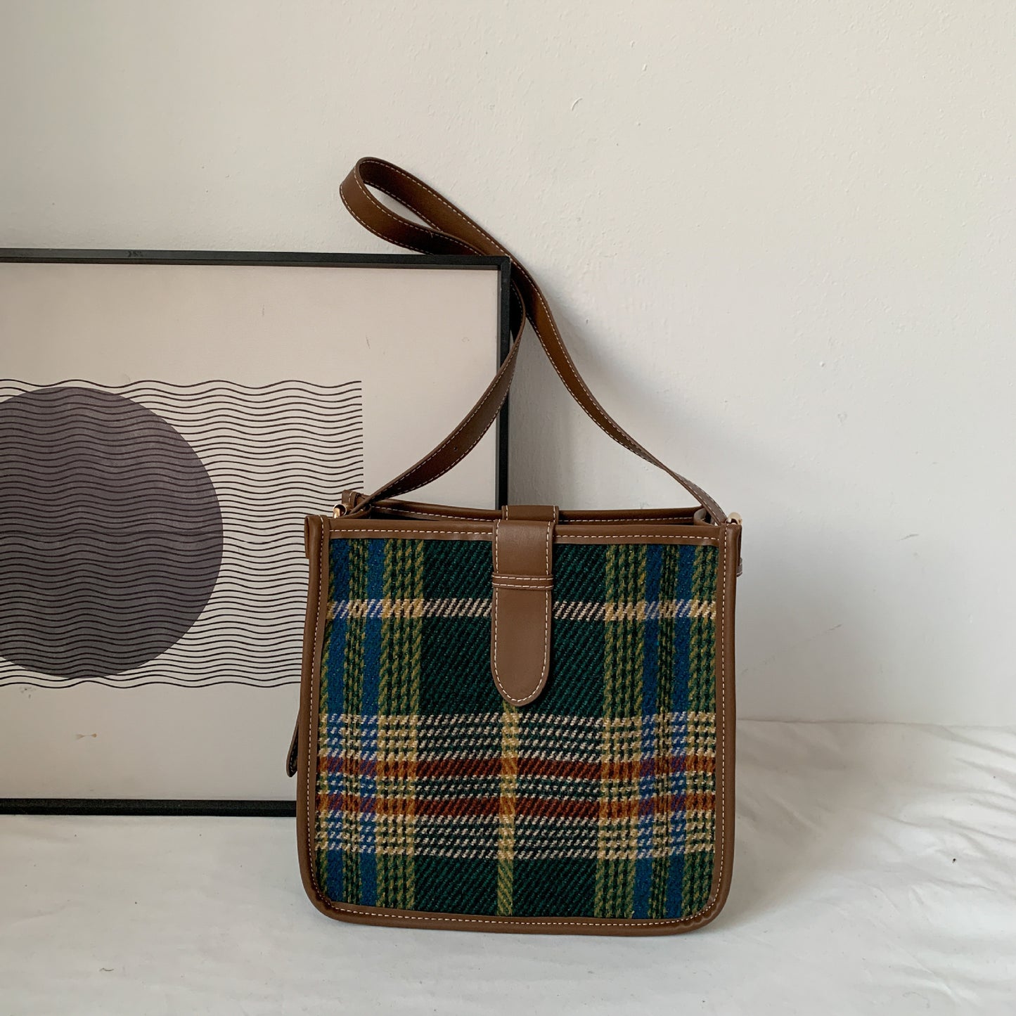 Women's Retro Plaid Crossbody Fashion Bag