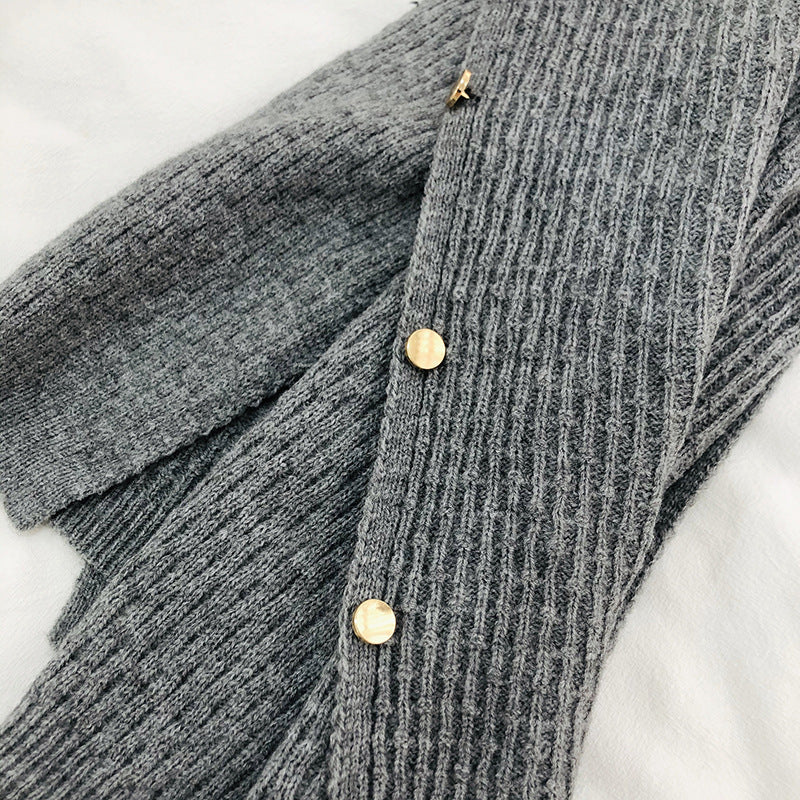 New Knitted Shawl Cloak Buckle Wool Plaid Scarf Women's All-match Warm Large Cape
