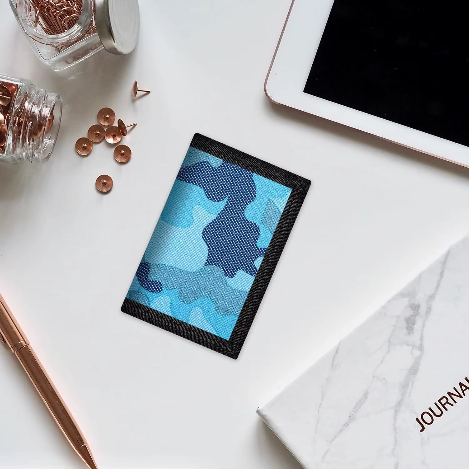 Mens Wallet with Lanyard Camouflage Fabric Bank Card Change Wallet off Short Wallet