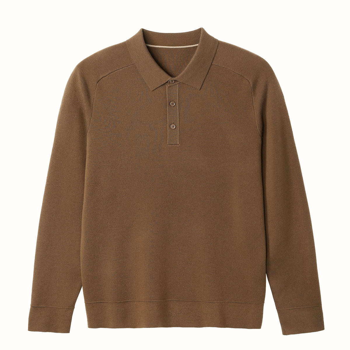 Afslappet Polo Striktrøje Hættetrøje Ensfarvet Mode Lammeuld Sweater
