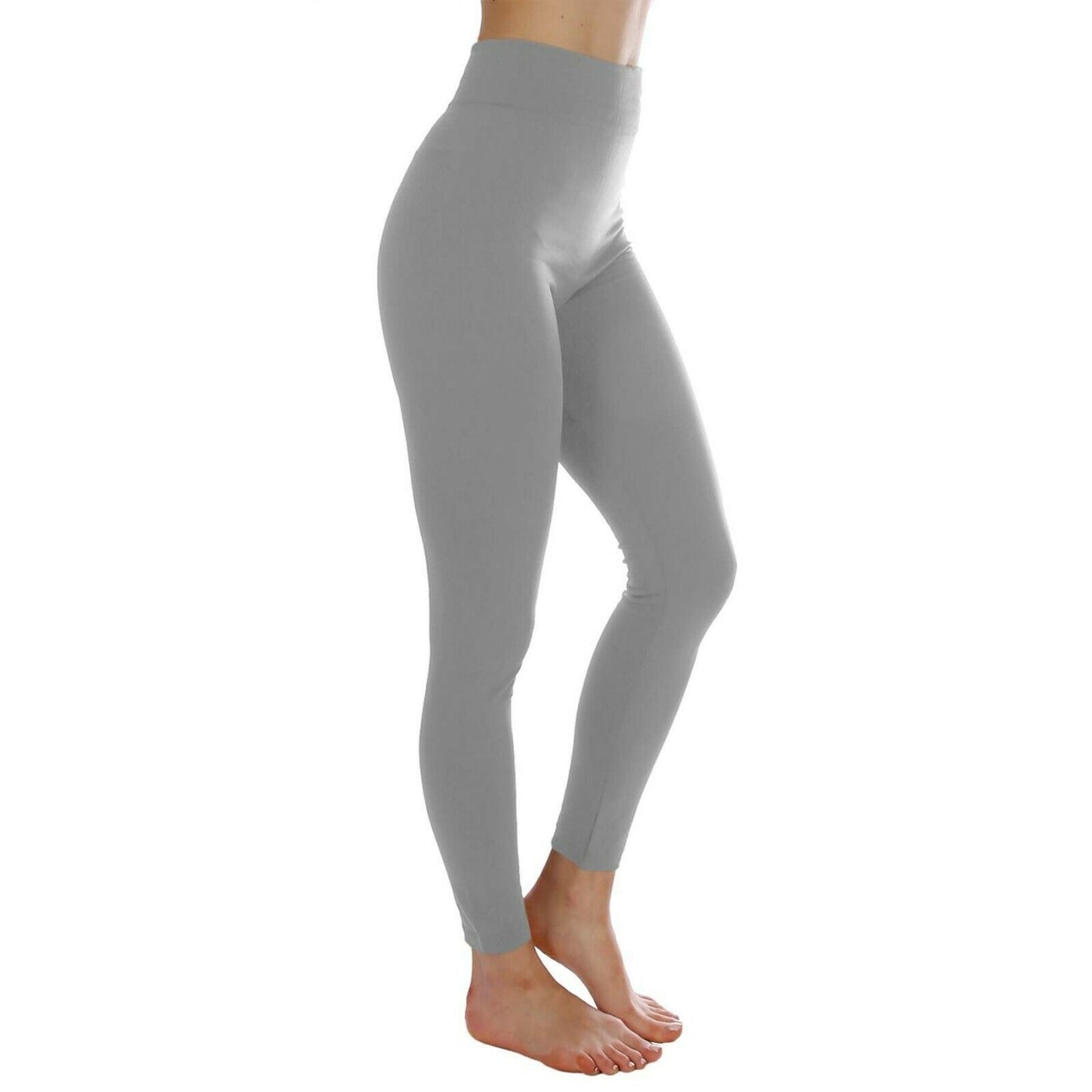 Ensfarvede højtaljede skinny mælkesilkebukser med stræk