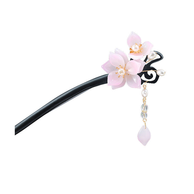 Ancient Wind Bell Orchid Wood Hairpin Tassel Walking Accessories