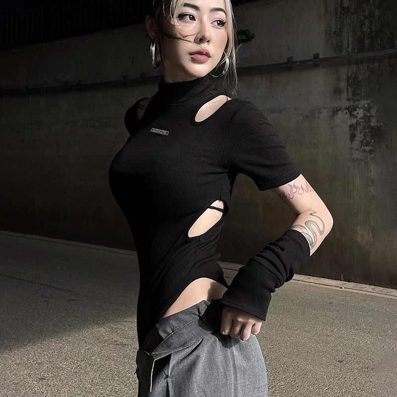 Women's Solid Color Bodysuit Slimming Bottoming Shirt