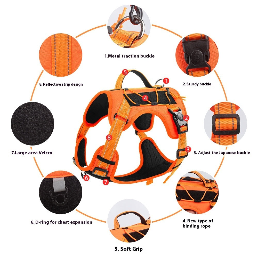 Pet Vest Reflective Dog Hand Holding Rope Explosion-proof Dog Breast Strap