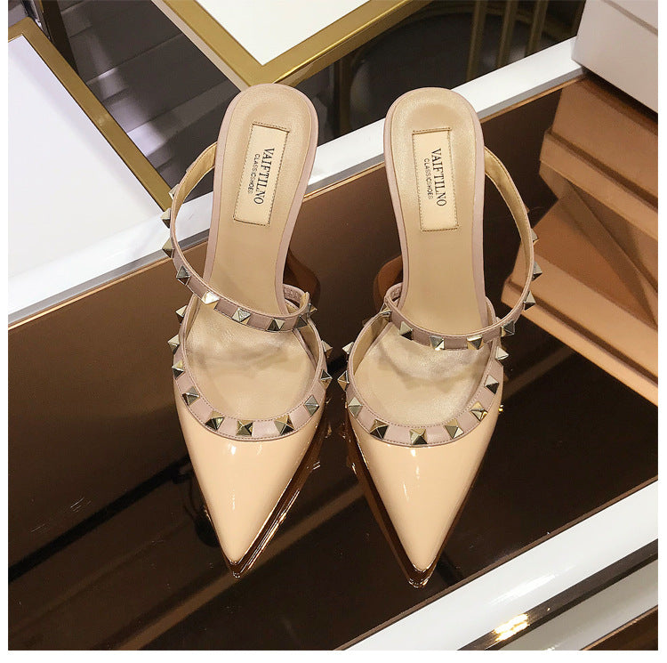 Stiletto Point Toe Rivet Sandals