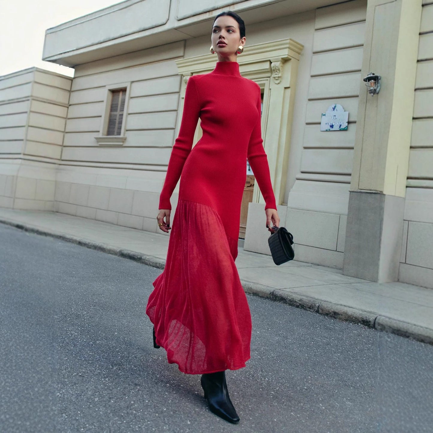 Women's Elegant Slim-fit Knit Dress