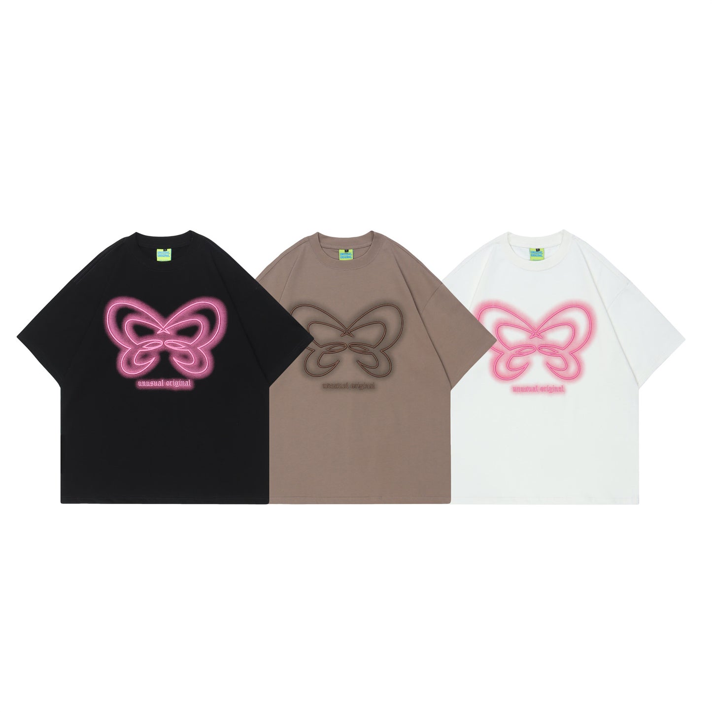 Women's Fashionable Simple American Street Embroidered Butterfly Short-sleeved T-shirt