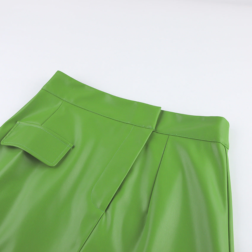 Autumn And Winter New PU Leather Matte Leather Skirt