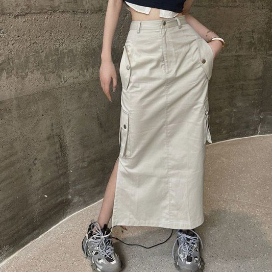 Long Slit Skirt In Women's Pocket