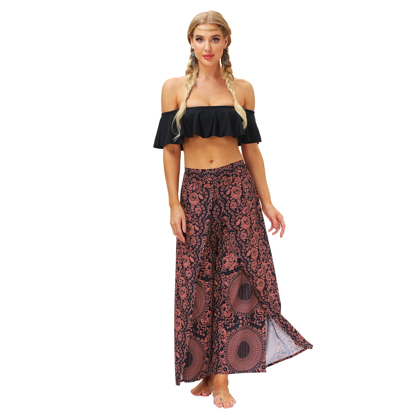 Digital Printing Women's Breathable And Comfortable Straight-leg Pants