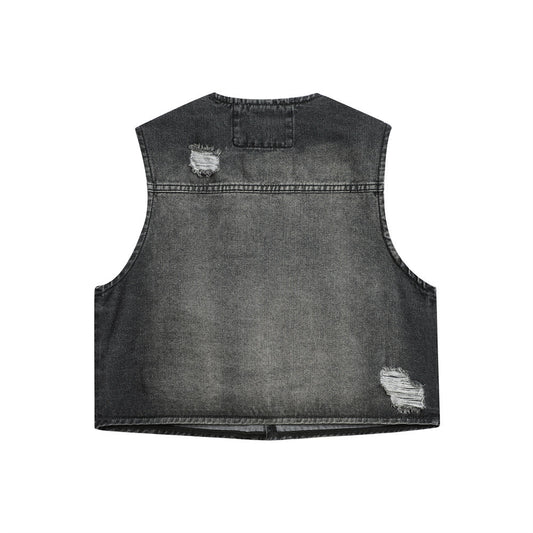Fashion Street Functional Hole Frock Vest Male