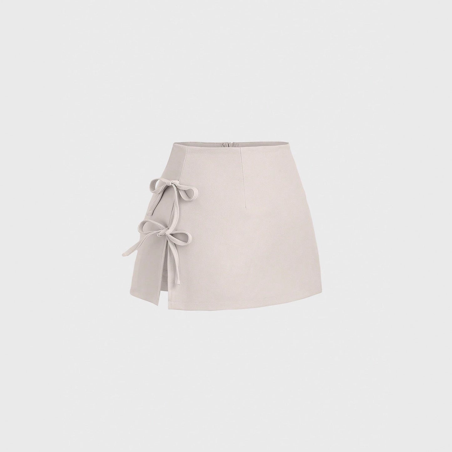 Bow-tied Sexy Slit A-line Mini Skirt