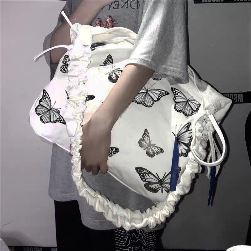 Women's butterfly shoulder canvas bag