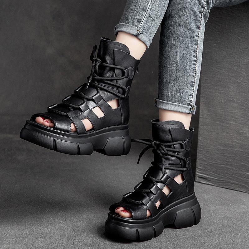 New Womens Sandals And Boots With A Hollowed-out Design