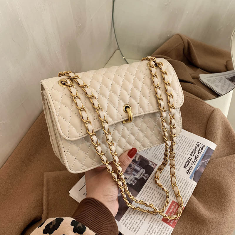 Fashion And Popular One-shoulder Messenger Bag Net Red Ins Rhombus Chain Small Square Bag