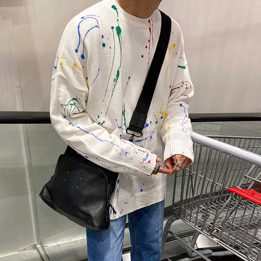 Løstsiddende sweatshirt med trendy graffiti-design
