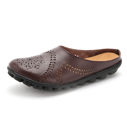 Summer New Slippers Mother Shoes Casual Low-Cut Flat Peas Women'S Shoes