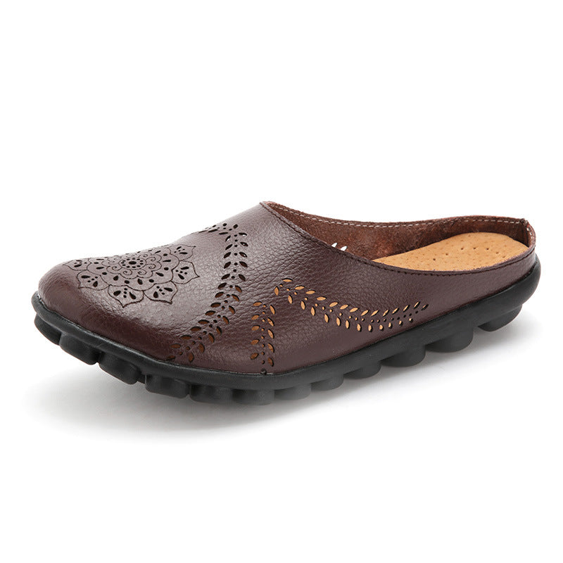 Summer New Slippers Mother Shoes Casual Low-Cut Flat Peas Women'S Shoes