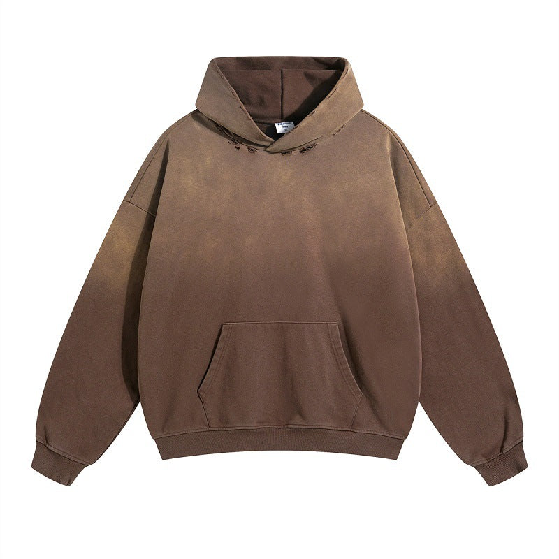 Men's And Women's Trendy Autumn And Winter High Street Damage Loose-fitting Hoodie