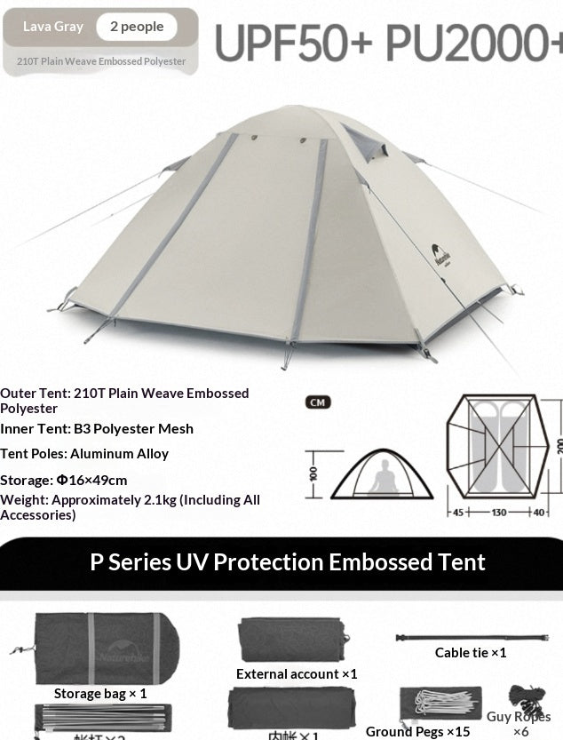 Single And Double Hiking Tent Ultra-light Outdoor Camping