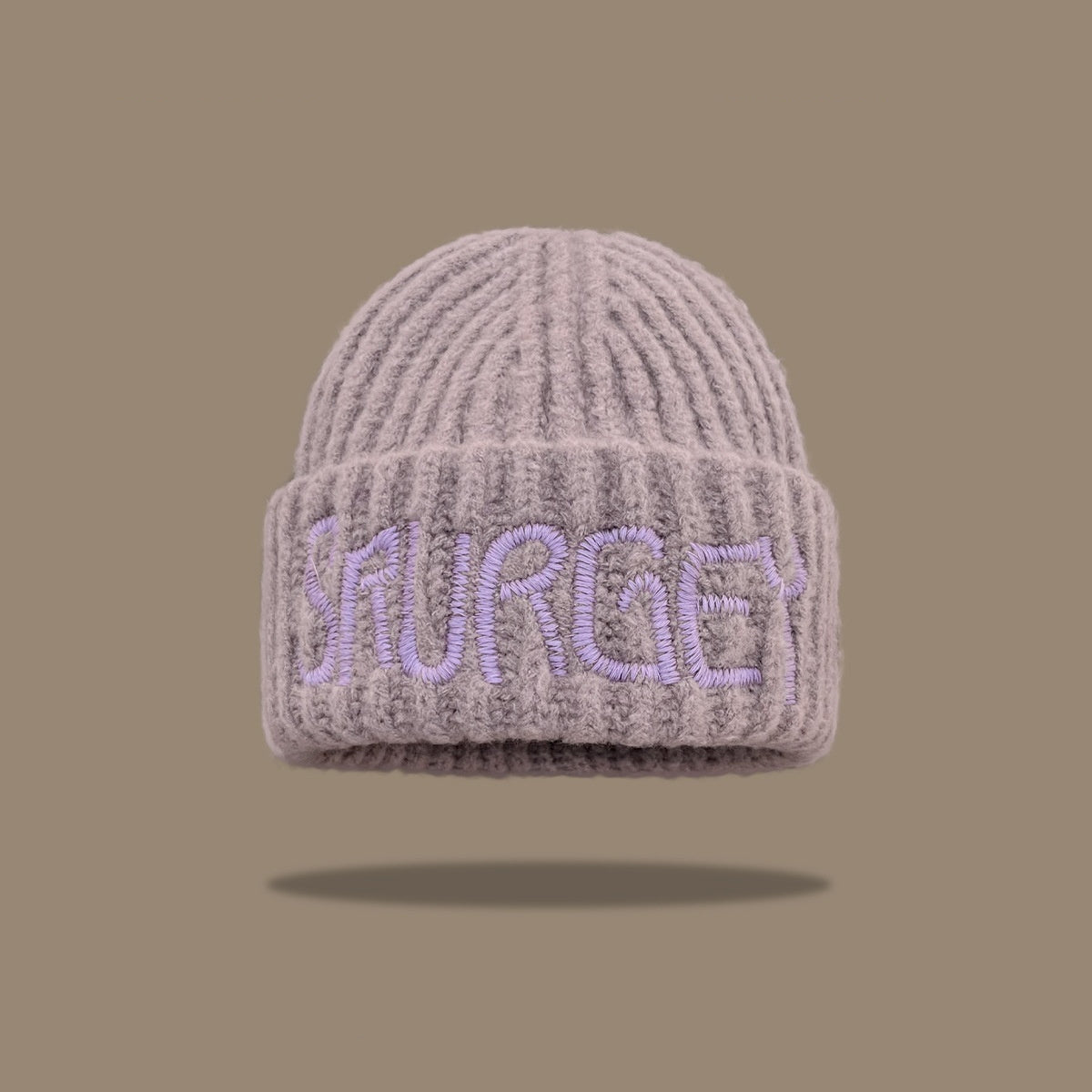 Korean Fashion Lettered Black Wool Hat