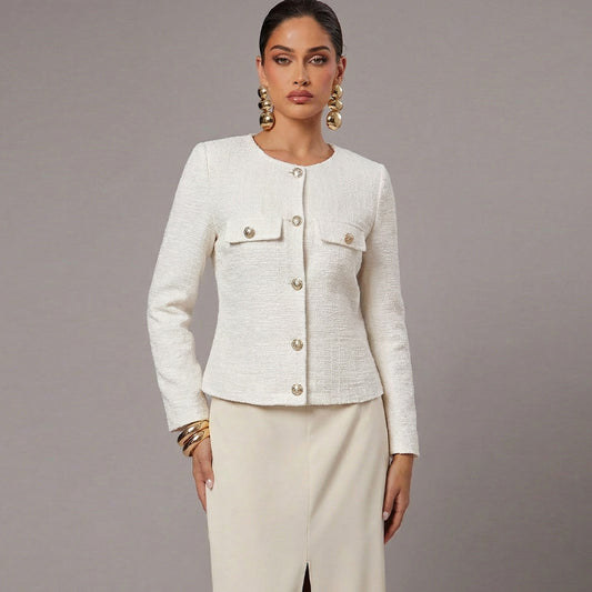 Chanel-style Coat FallWinter French Long-Sleeve Jacket For Women