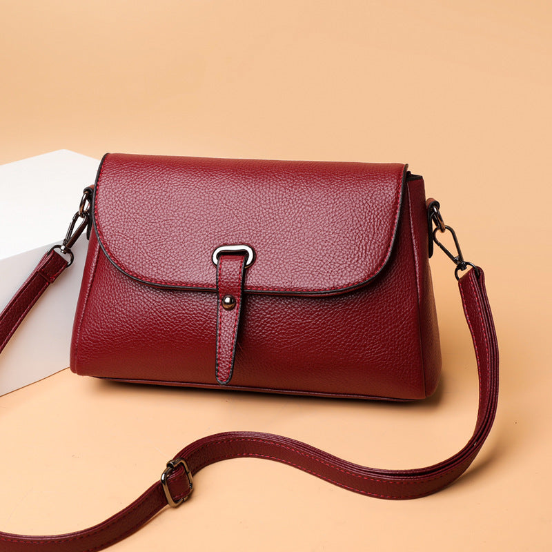 Middle-aged Women's Soft Leather Large Capacity Clutch Bag