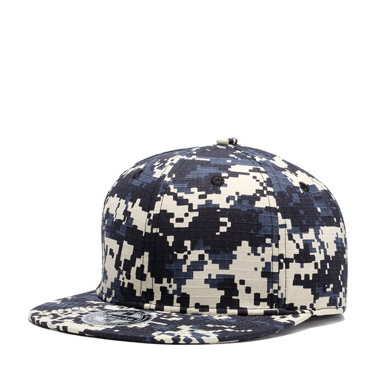 Camouflage color-block flat hat