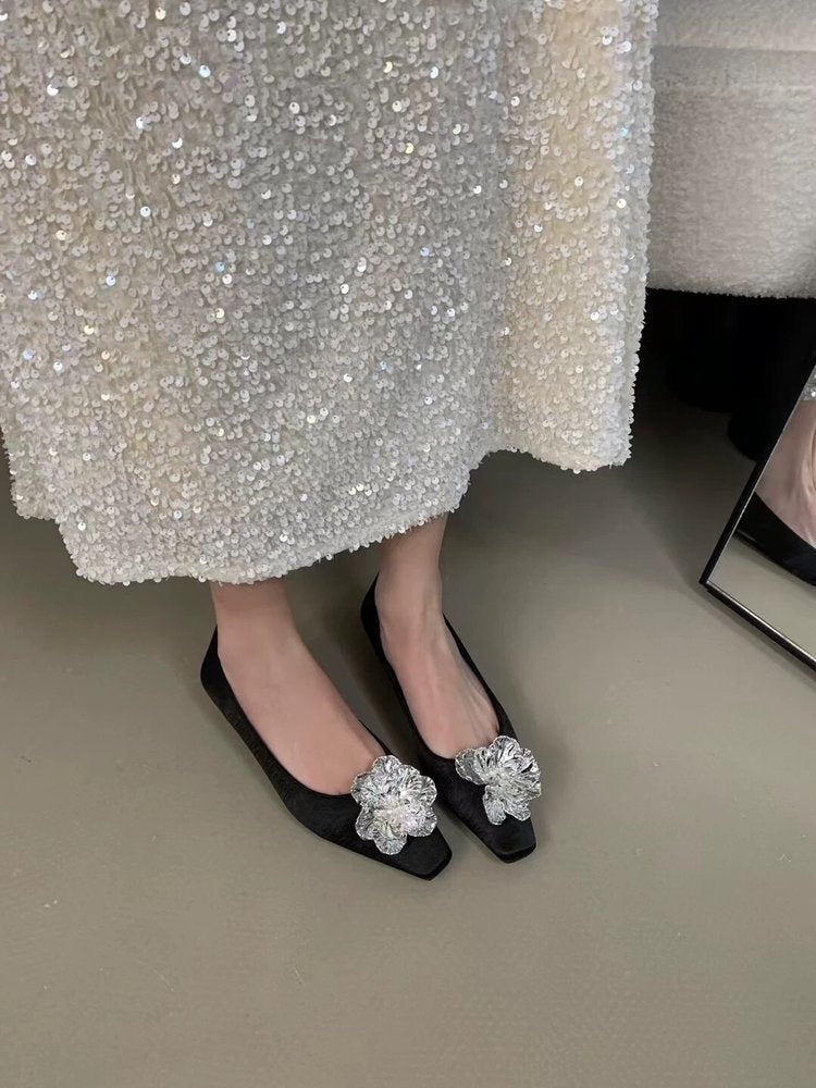 Spring New Arrival Square Toe Flats For Women, Pointed Toe  Slip-On Shoes Soft Sole Ballet Flats Must-Have For Wide Leg Pants