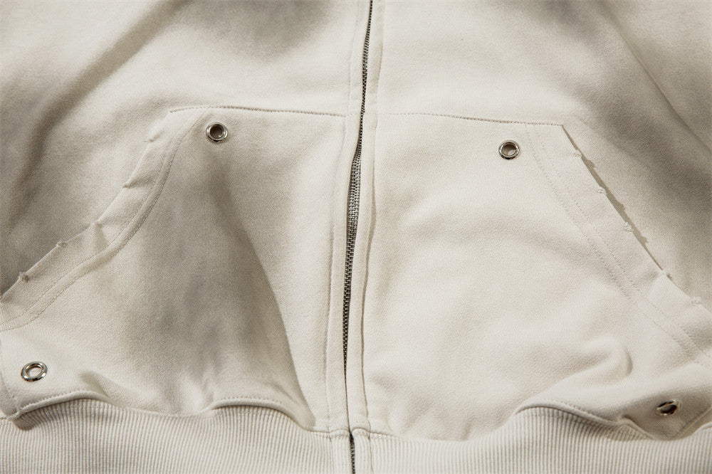 Spray Painting Dirty Hooded Coat For Men