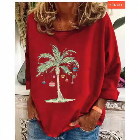 Dame tynd langærmet T-shirt med løs pasform