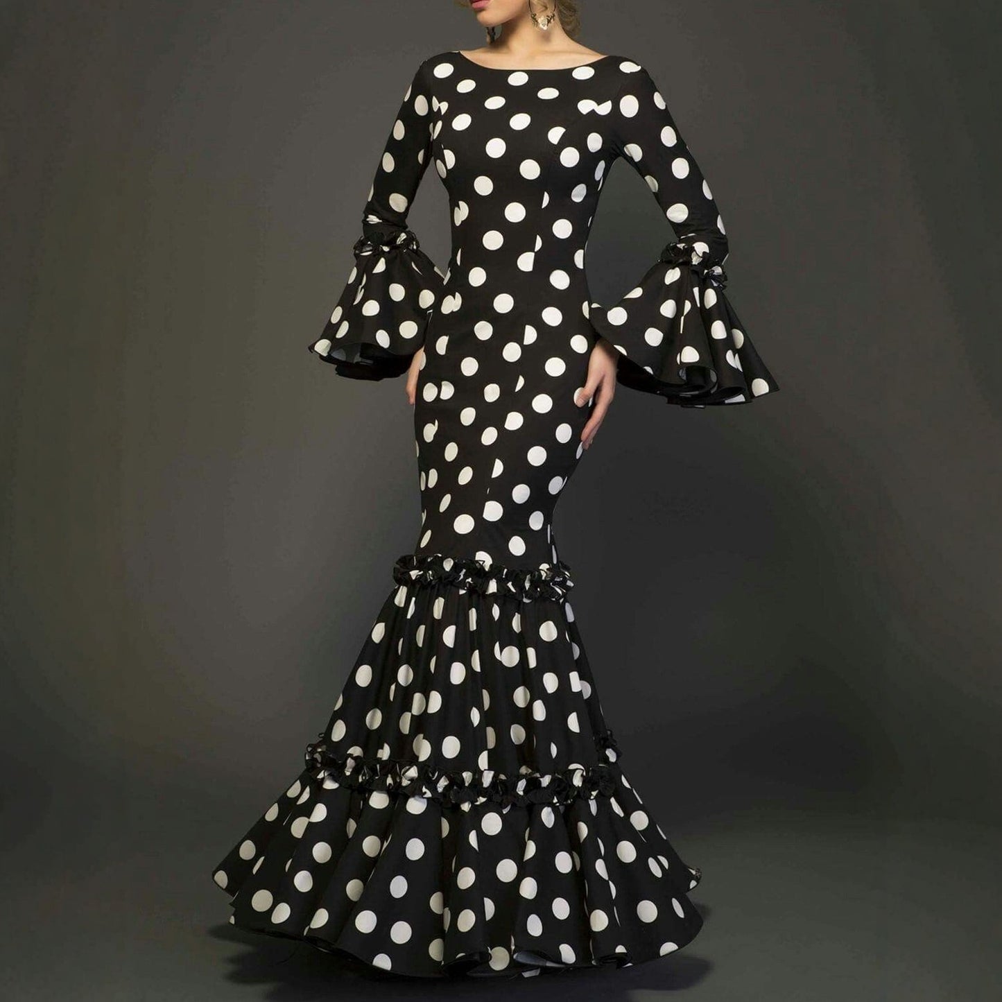 Womens Retro French Polka-Dot Dress