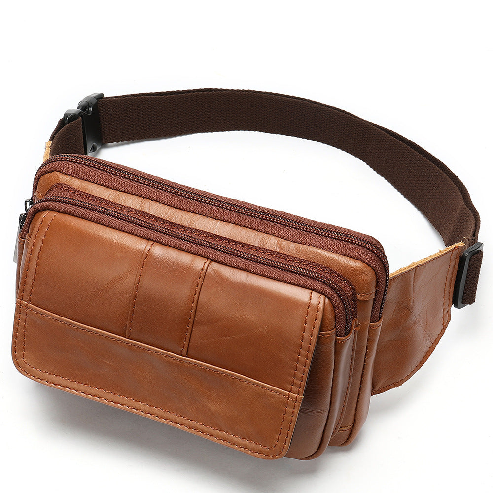 Mænds Første Lags Koskind Udendørs Skuldertaske/Crossbody-taske/Mavetaske