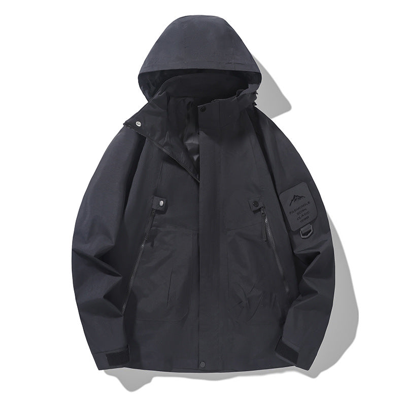 Color-blocked Hard-shell Outdoor Windbreaker Jacket