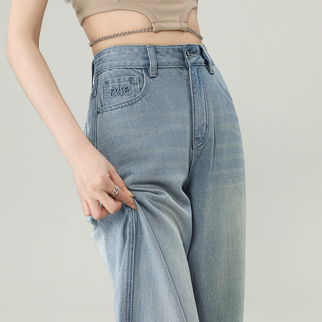 High Waist Straight-leg Wide-leg Pants