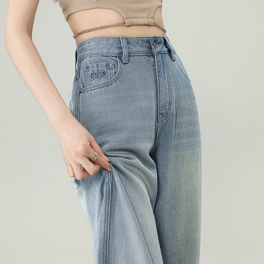 High Waist Straight-leg Wide-leg Pants