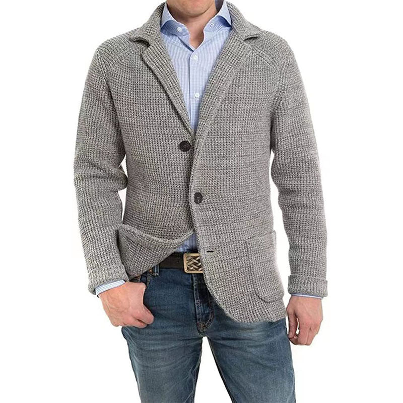 Herre Strikket Cardigan Sweater