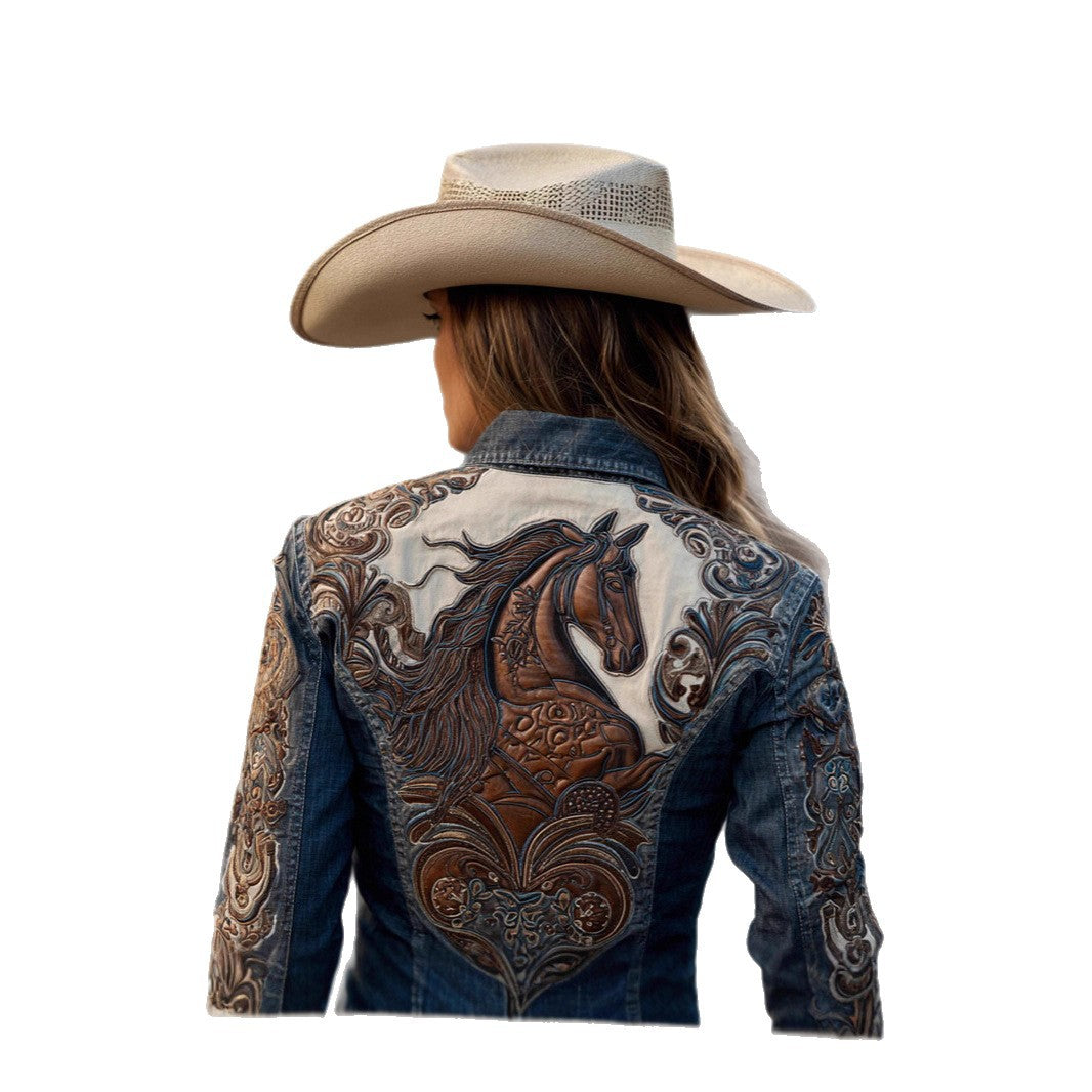 Autumn Retro Washed Long-Sleeve Denim Jacket