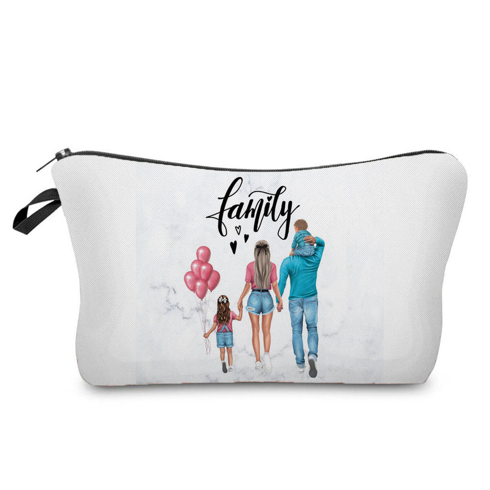 Mother And Daughter Printed Cosmetic Bag Storage And Portable
