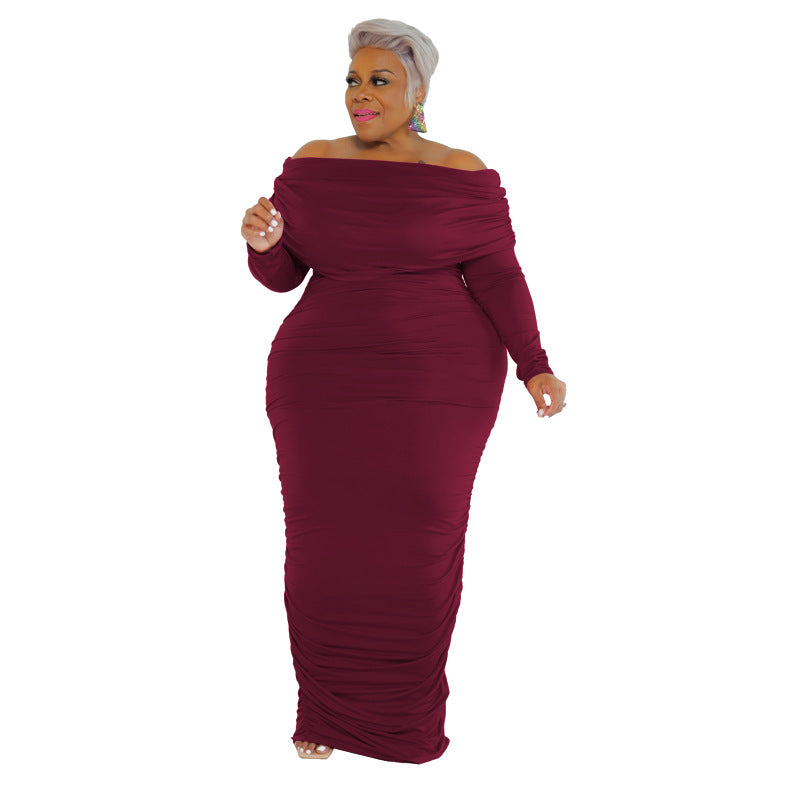 Fashion Large Women's Dress Solid