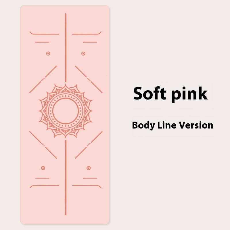 Pu Rubber Natural Rubber Non-slip Body Line Fitness Yoga Mat