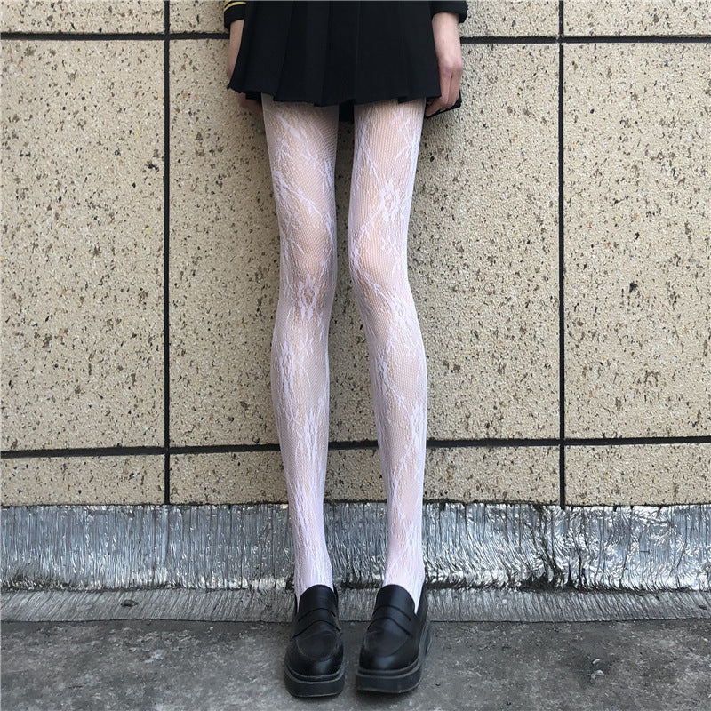 Fishnet Stockings HANAFUJI Stockings Thin Black Silk Pantyhose